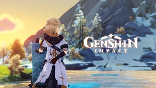 Genshin Impact EP - A Canvas of Soft Snow on Icy Peaks