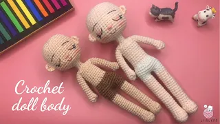 How to crochet doll body 1/2- Easy and cute crochet tutorial
