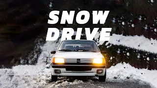 Peugeot 205 driven on a snowy day | POV - first person view