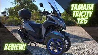 Three wheels for safety. Yamaha TriCity 125 (2020) | Test Ride and Review | VLOG256 [4K]