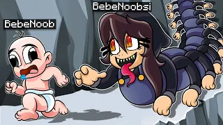 ¡BEBENOOBSI SE CONVIERTE EN UN CIEMPIÉS 😭😱! BEBENOOBSI VS BEBENOOB Y BEBENANI MINECRAFT