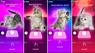 CUTE CATS JUSTIN BIEBER VS BTS FAKE LOVE VS SHAKIRA WAKA WAKA VS THUNDER & TILES HOP EDM RUSH