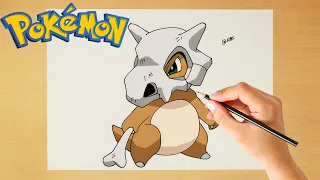 How to draw Cubone - Step by step | Kanto | Pokémon - 104