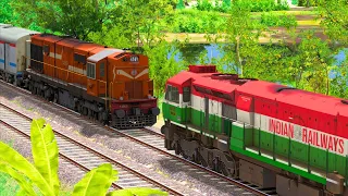 WDP4D Rescue WDG3A lead Express train | BUMPY RAILROAD | Train Simulator | Railworks 3 | NTG GAMING