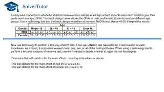 Answerkeys for Inferential Statistics Two Ways ANOVA Test