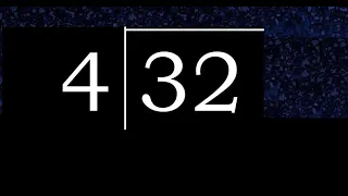 Dividir 32 entre 4 division de 2 numeros con procedimiento