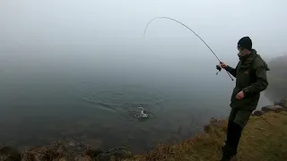 Ловля трофейной форели в Дании/Catching trophy trout in Denmark.Трофейная форель 8кг.