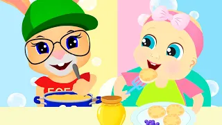 🌈 Школа кролика Бобо – Ням-ням 🥣 Веселая песенка про еду – Развивающие песенки для детей