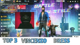 Top 3 Dress Vincenzo Use Bundle😍Free Fire ||Turn Gaming