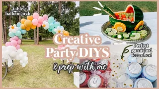 Party Prep With Me! Gender Reveal DIYS|Watermelon Carriage, Flower Ice Cubes, Table Balloon Arch PT2