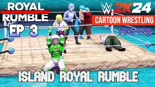 Royal Rumble on an Island?? WWE2K24 Cartoon Wrestling Ep.3
