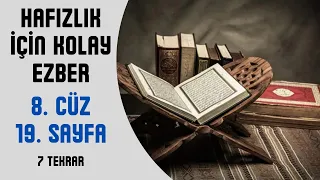 Hafızlar İçin Kolay Tekrar | 8. Cüz 19. Sayfa - (2. Dönüş) (7 Tekrar)