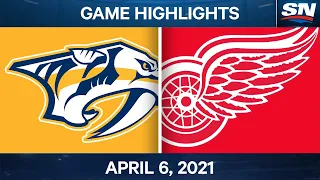 NHL Game Highlights | Predators vs. Red Wings – Apr. 6, 2021