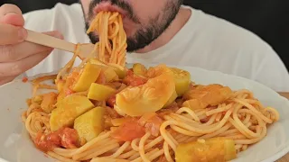ASMR SPAGHETTI WITH ZUCCHINI - EATING SOUNDS NO TALKING