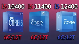 i5 12400 vs i5 11400 vs i5 10400 - Benchmark and test in 7 Games 1080p