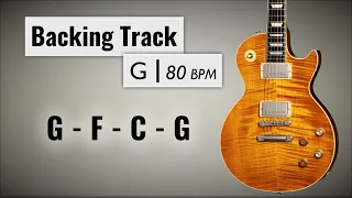 Southern Rock Backing Track in G | 80 BPM | G F C G | Guitar Backing Track
