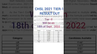 SSC CHSL 2021 TIER 1 CUTOFF MARKS, RESULT OUT, fastest ever #ssc #cgl #chsl #cpo #chsl2021 jai hindi