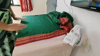 #how to iron cotton saree at home/कॉटन चा साडी ला इस्त्री करा आता घरीच