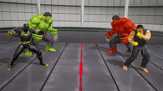 Hulk & Black Panther VS Red Hulk & Ryu (Hardest AI) - Marvel vs Capcom: Infinite