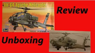 Revell: Unboxing Review AH 64 Apache Helicopter. 1:48 scale model kit.