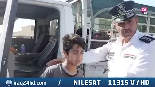المرور يوقف سيارة حمل "كيا" في بغداد يقودها طفل بعمر 14 عاماً!