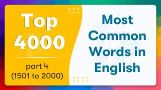 Learn Top 4000 Most Common Words in English with Pronunciation | part 4 (1501 to 2000)