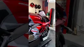 Hot girl with Ducati Panigale V4S Sportsbike