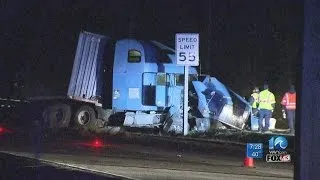 Fatal tractor-trailer crash closes lanes on Route 58