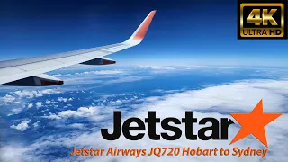 Jetstar Airways JQ720 Hobart to Sydney Experience  4k