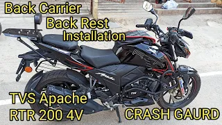 CRASH GUARDS for TVS Apache RTR 200 4V |  Apache RTR 200 4V Back Carrier & Crash Guard Modification