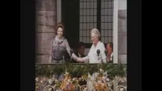 Balkonscène na abdicatie Koningin Juliana 30 april 1980