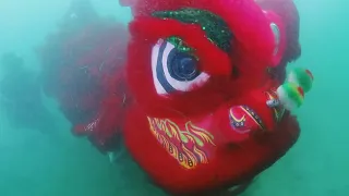 World's First Underwater Lion Dance at Open Sea in Brunei  for Chinese New Year 2023 by Poni Divers