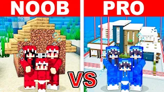 Minecraft NOOB vs PRO SAFEST UNDERWATER Family House Build Challenge!
