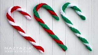 HOW to CROCHET an EASY CANDY CANE Decoration for Christmas