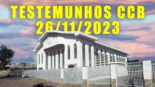 TESTEMUNHOS CCB - 26.11.2023 #ccb #testemunhoccb #cultoonlineccb