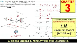 3-46 | Chapter 3: Equilibrium of a Particle | Hibbeler Statics 14th ed | Engineers Academy