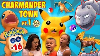 PIKACHU in CHARMANDER TOWN!  Family Fun Play Time at the Park (FGTEEV REAL LIFE POKEMON GO Part 16)