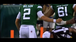 Zach Wilson injured knee exits game after rush attempt in preseason game. Jets vs Eagles highlights