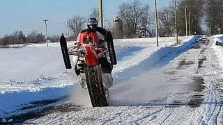 Crazy Snowmobile Catwalk: Polaris Switchback 800 ProR Trackstand Wheelie