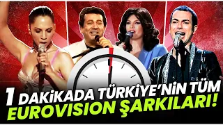 Bir Dakikada Türkiye'nin Tüm Eurovision Şarkıları (1975 - 2012) #Shorts