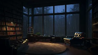 11 o'clock⚡Book Room Corner With Autumn Forest Rain - Relaxing Rain For Sleep, Study & Relax