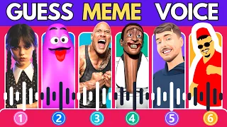 Guess Meme Voice |MrBeast, The Rock, Wednesday, Skibidi Toilet, The Rock, MrBeast, Skibibidi Dom Dom