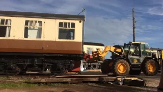 One man moves a train carriage that hasn’t been moved for decade Brunel Holiday Park Dawlish Warren