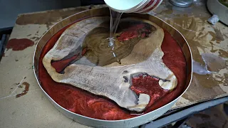 DIY Exotic Round Epoxy Table (Cherry Red)