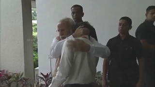 PM Narendra Modi consoles an emotional ISRO Chairman K  Sivan