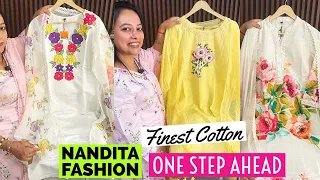 Nandita Fashion Brings You Finest Quality Cotton, Linen Cotton & Muslin Suits With Digital Prints.