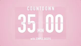 35 Min Countdown Flip Clock Timer / Simple Beeps 🌸🔔