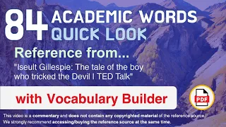 84 Academic Words Quick Look Ref from "The tale of the boy who tricked the Devil | TED Talk"