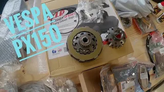 How to change clutch and gear cog on a Vespa px .