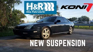 Honda Prelude gets Big Suspension Upgrade (H&R Sport Springs, Koni Yellow Shocks, Type S strut bar)